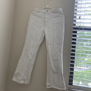 Zara white cropped flared jeans
